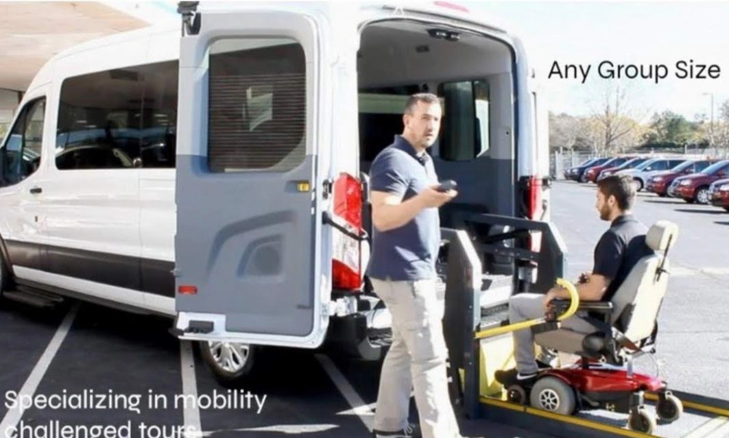 Accessible passenger van with wheelchair lift